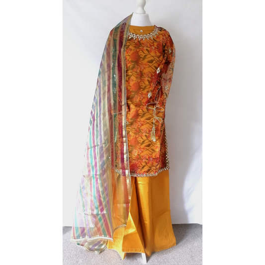 Printed organza dress